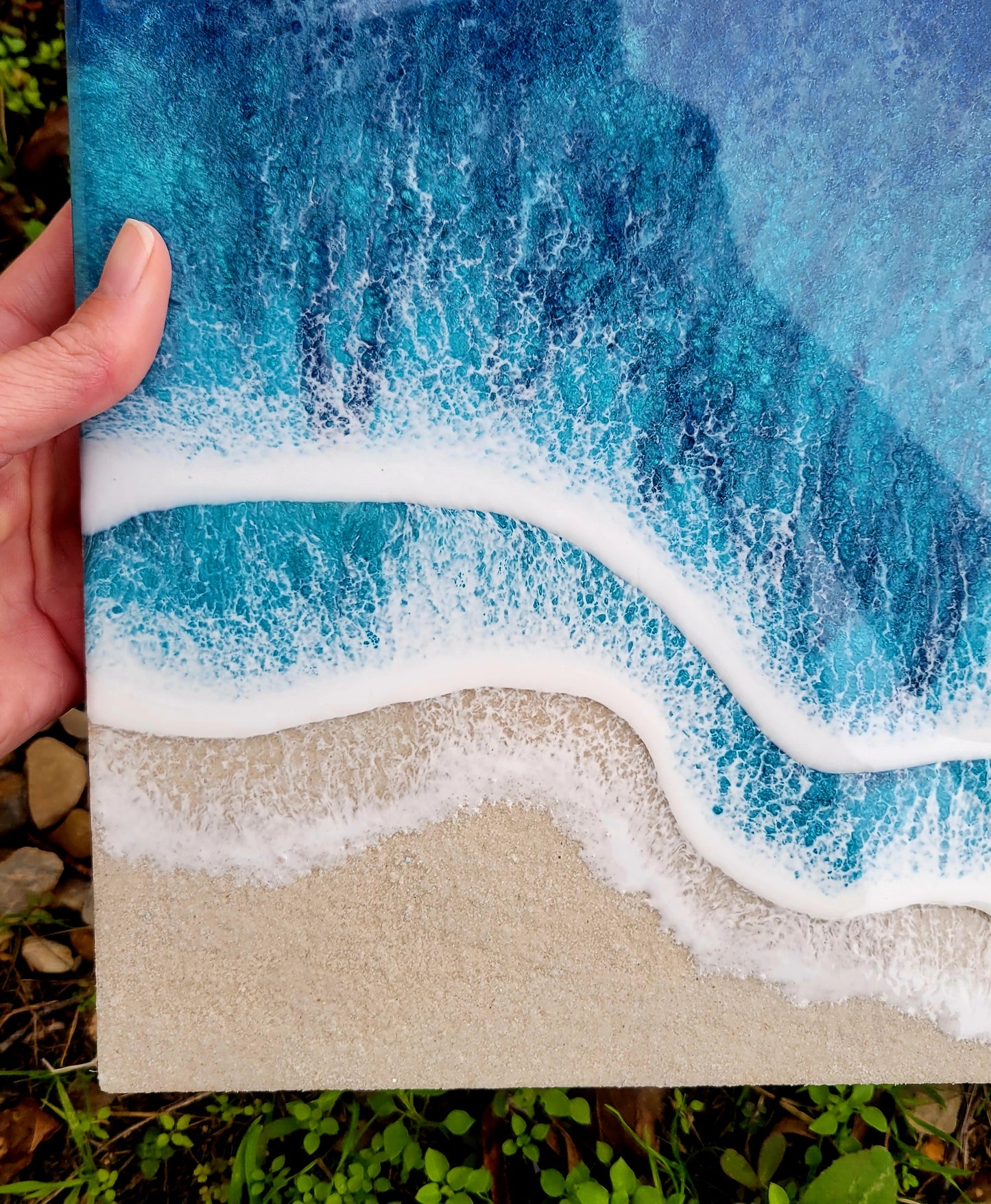 Resin Ocean Wall Art 12 x 12 inches