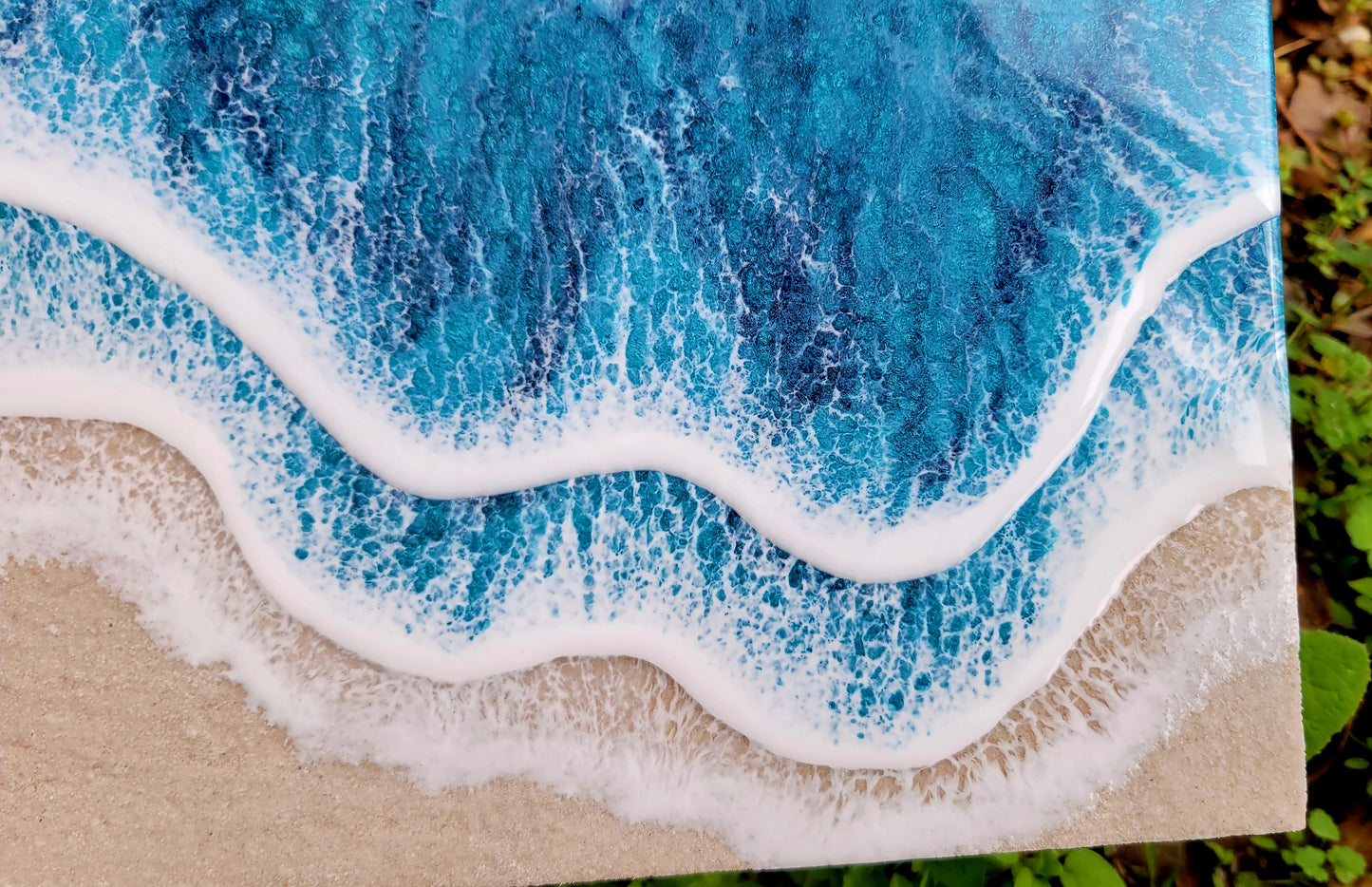 Resin Ocean Wall Art 12 x 12 inches