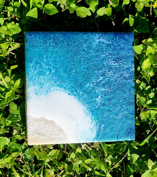 Mini Resin Ocean Wall Art 4 x 4 inches