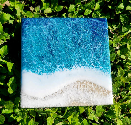 Mini Resin Ocean Wall Art 4 x 4 inches