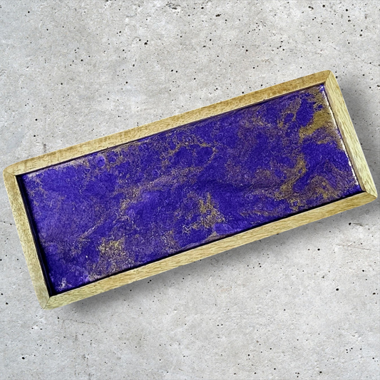 Purple and Gold Resin Catchall Tray