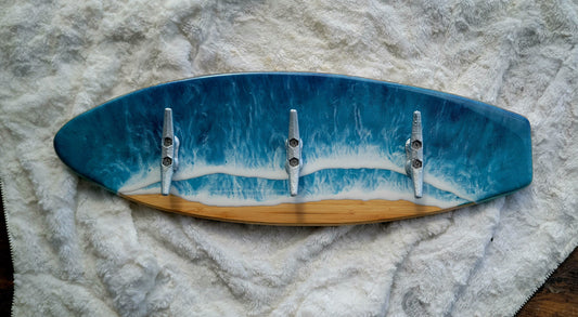 Resin Ocean Bamboo Towel/ Coat Rack