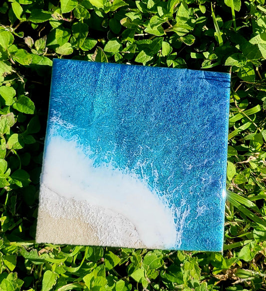 Mini Resin Ocean Wall Art 4 x 4 inches